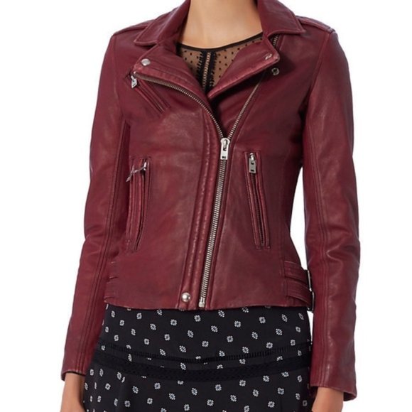 IRO Jackets & Blazers - IRO Newhan Leather Jacket in Cardinal Red 36/ US 4